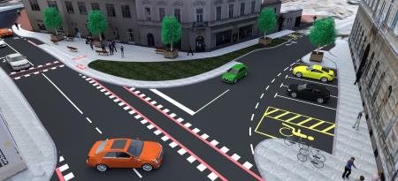 Prikaz projektne rešitve ureditve križišča pred Upravno enoto Ptuj 1